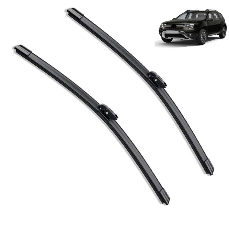 Auto Scheibenwischer für Renault Duster MK2 2017 – 2020 24"+18", Frontwischerblatt-Set Für Windschutzscheibe Fenster Regenbürsten Auto Scheibenwischer von GLYGLY