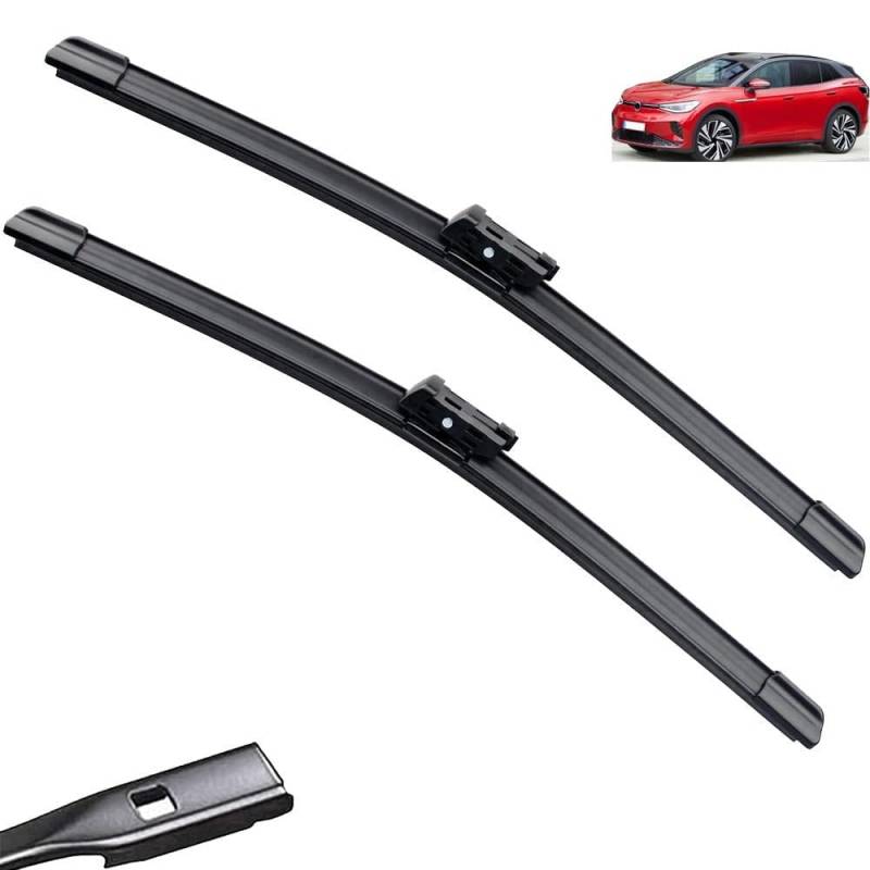 Auto Scheibenwischer für VW ID.4 ID4 2020 – 2022, Frontwischerblatt-Set Für Windschutzscheibe Fenster Regenbürsten Auto Scheibenwischer von GLYGLY
