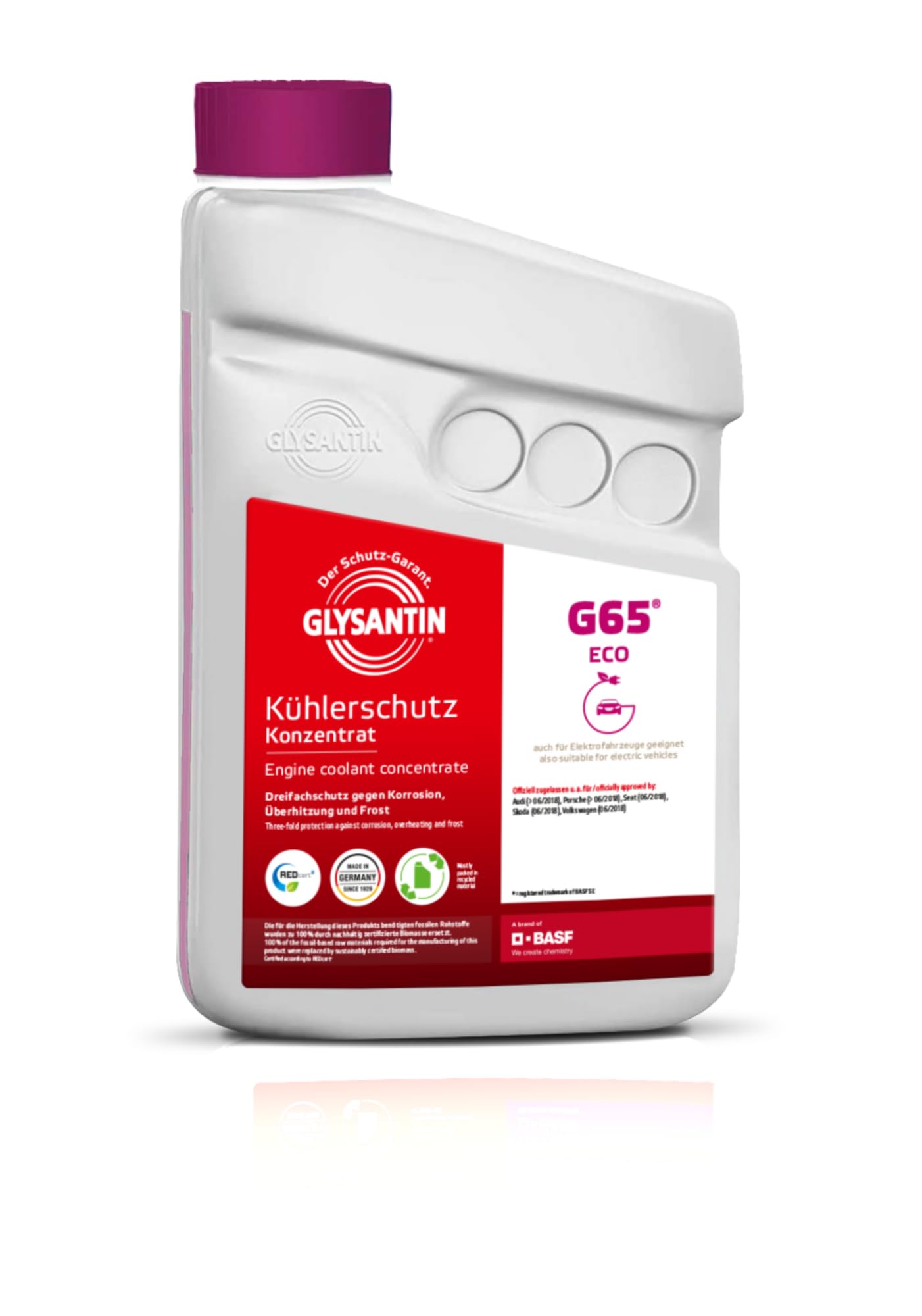 Glysantin G65 Kühlerschutzmittel Konzentrat, ECO BMB 100, silikatfrei, pink, 1 Liter von GLYSANTIN