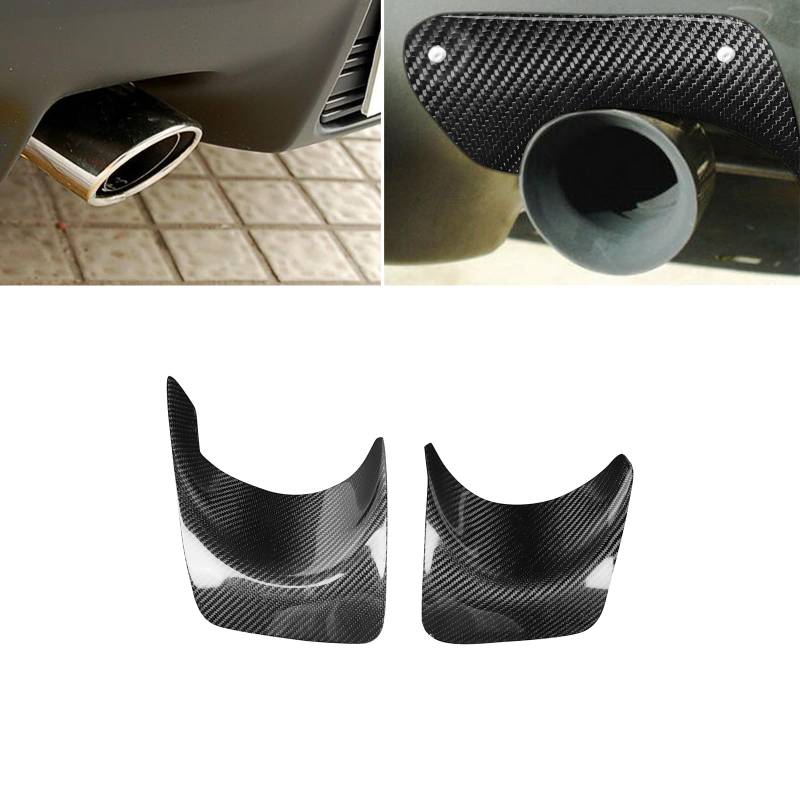 GMDUHK Kohlefaser Autoauspuff Abdeckung 2PCS, Auspuffblende Aufkleber für EVO X 10th von GMDUHK