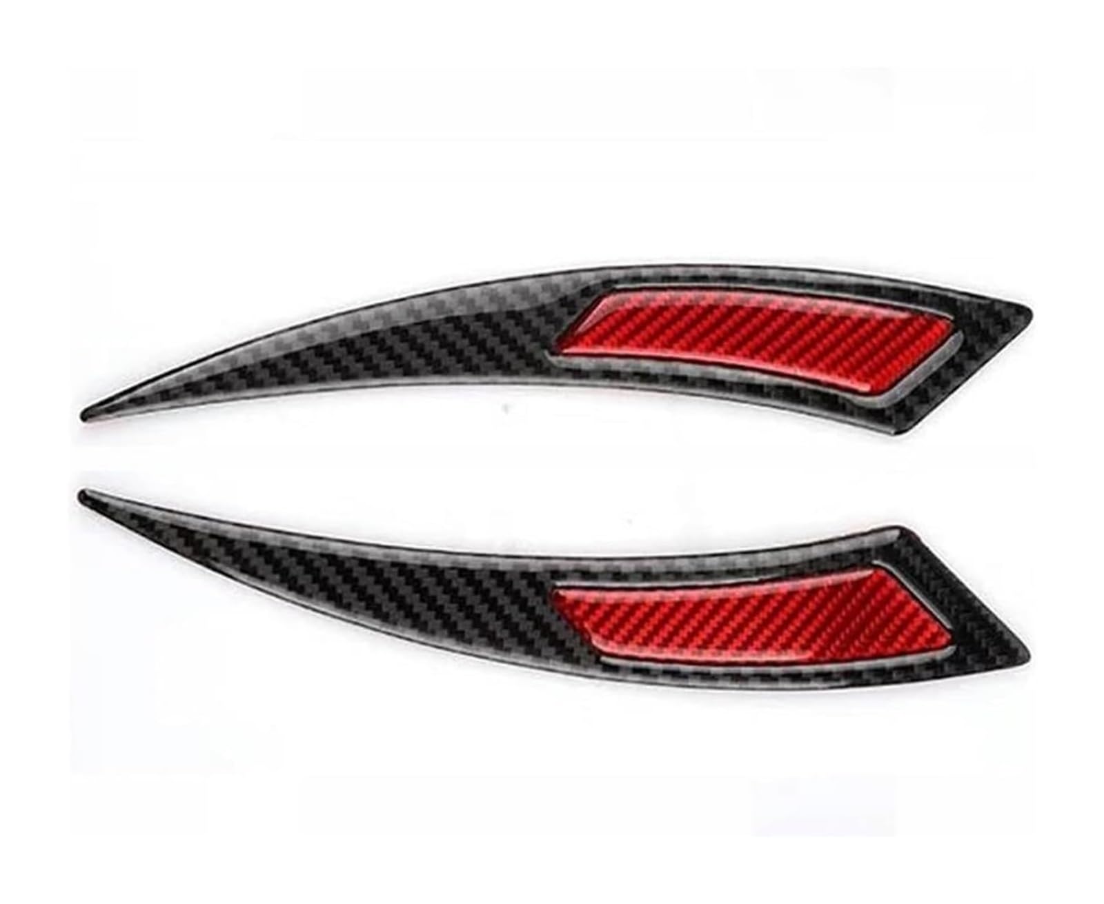 Kotflügel 2Pcs Carbon Fiber Auto Aufkleber Auto Rad Augenbraue Streifen Anti-Scratch Trim Bar Auto Rad Kotflügel(rot) von GMEVEMKFKG