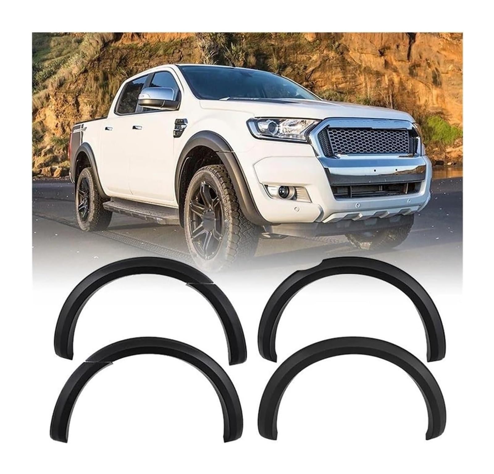 Kotflügel Für F&ord Für Ranger 2015-2023 Für Wildtrak Für Limited XTL XL Doppelkabine Kotflügelverbreiterungen Radlaufverlängerung(Non Hole) von GMEVEMKFKG