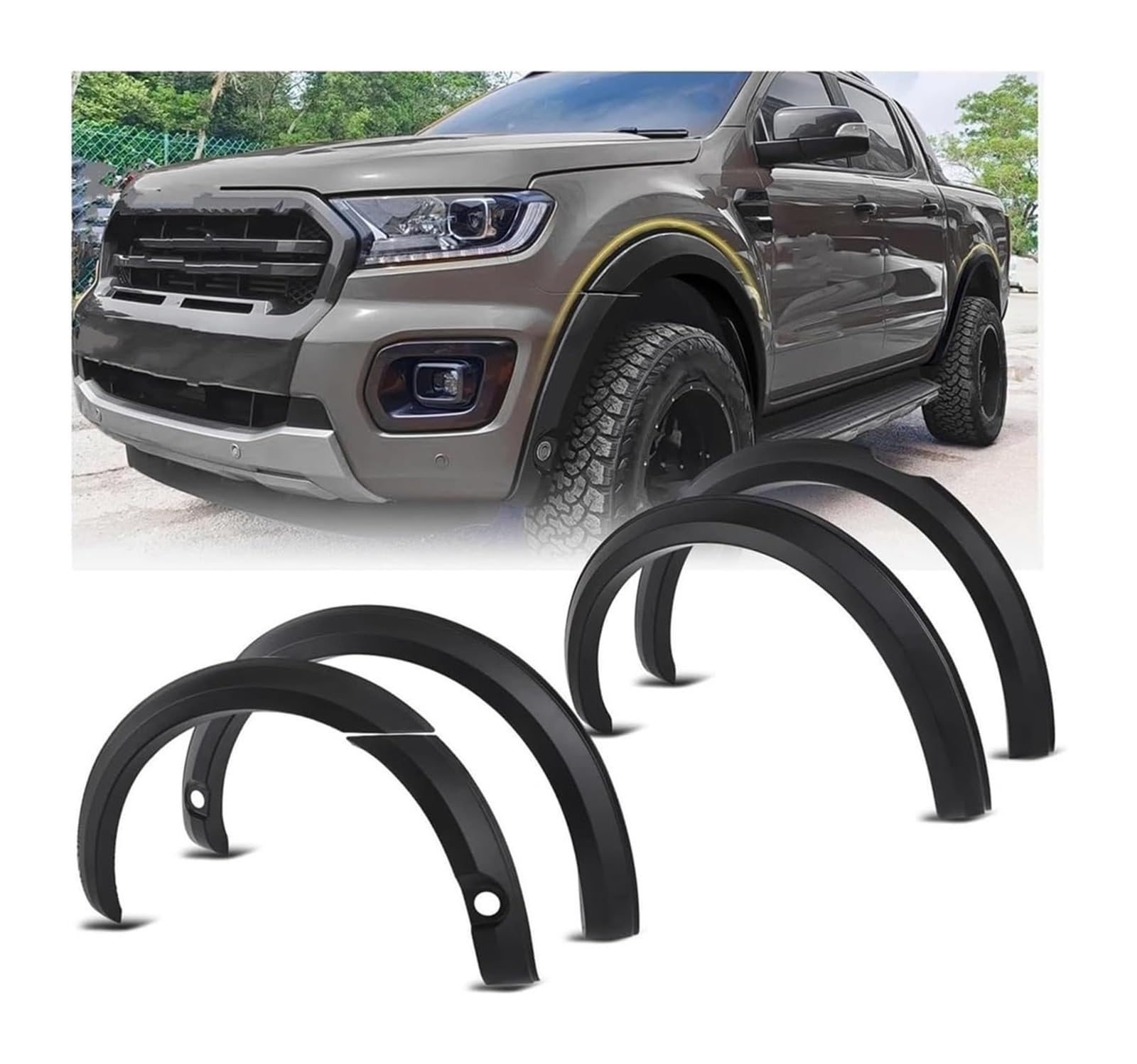 Kotflügel Für F&ord Für Ranger 2015-2023 Für Wildtrak Für Limited XTL XL Doppelkabine Kotflügelverbreiterungen Radlaufverlängerung(With Hole) von GMEVEMKFKG
