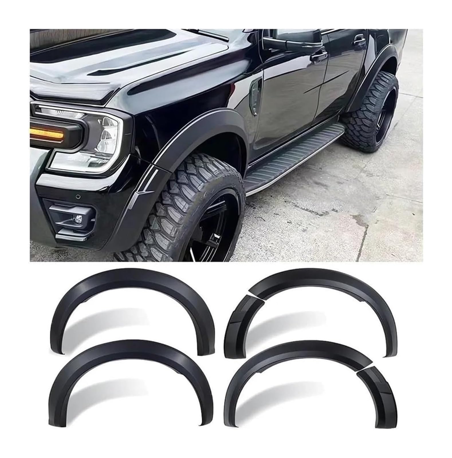 Kotflügel Für F&ord Für Ranger 2022 2023 Für Wildtrak Für Wildtrak-X 4X4 Autozubehör 6 Stück 5'' Widen Fender Flares Radlauf(No Sensor Hole) von GMEVEMKFKG