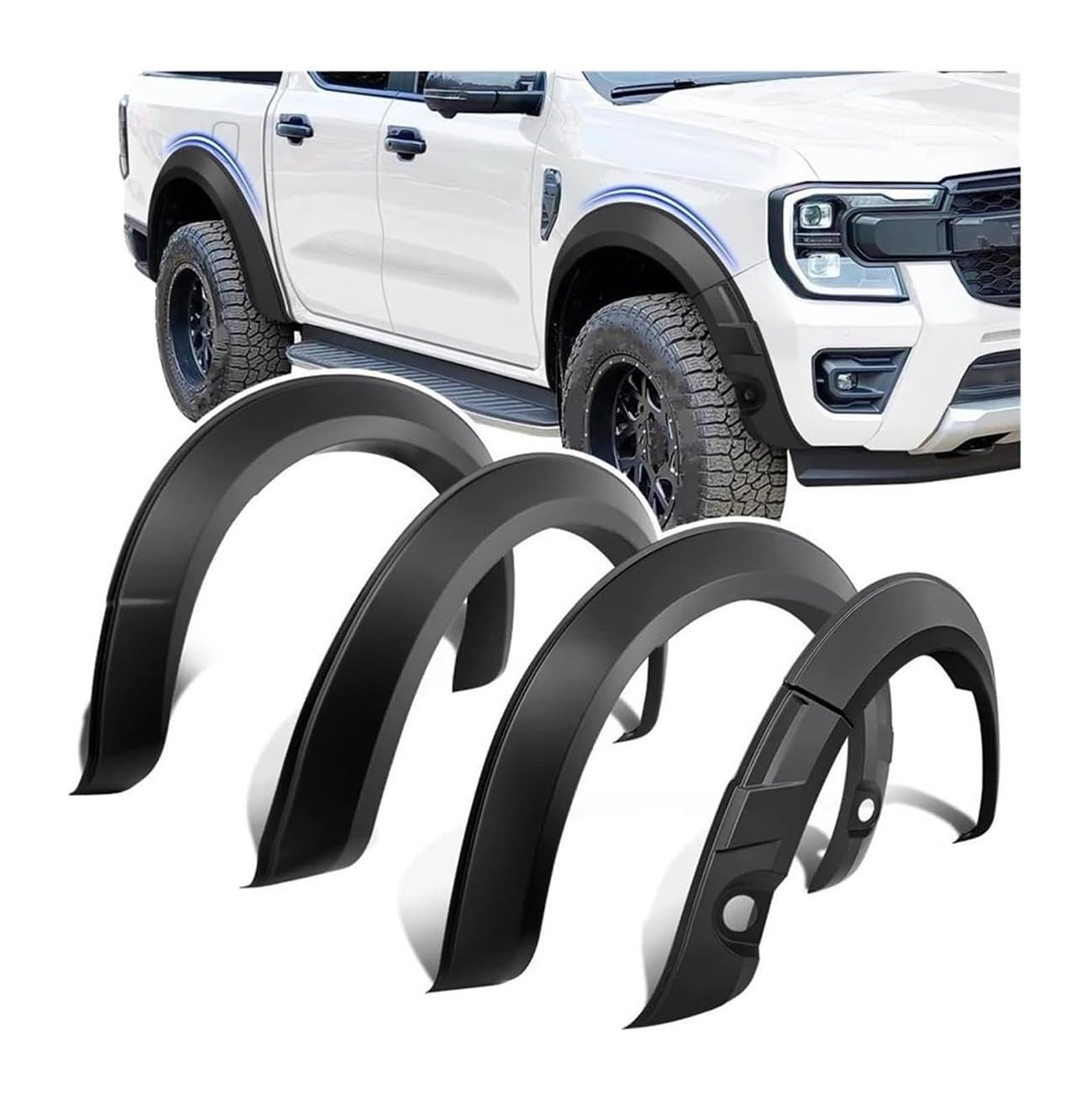 Kotflügel Für F&ord Für Ranger 2022 2023 Für Wildtrak Für Wildtrak-X 4X4 Autozubehör 6 Stück 5'' Widen Fender Flares Radlauf(With Sensor Hole) von GMEVEMKFKG