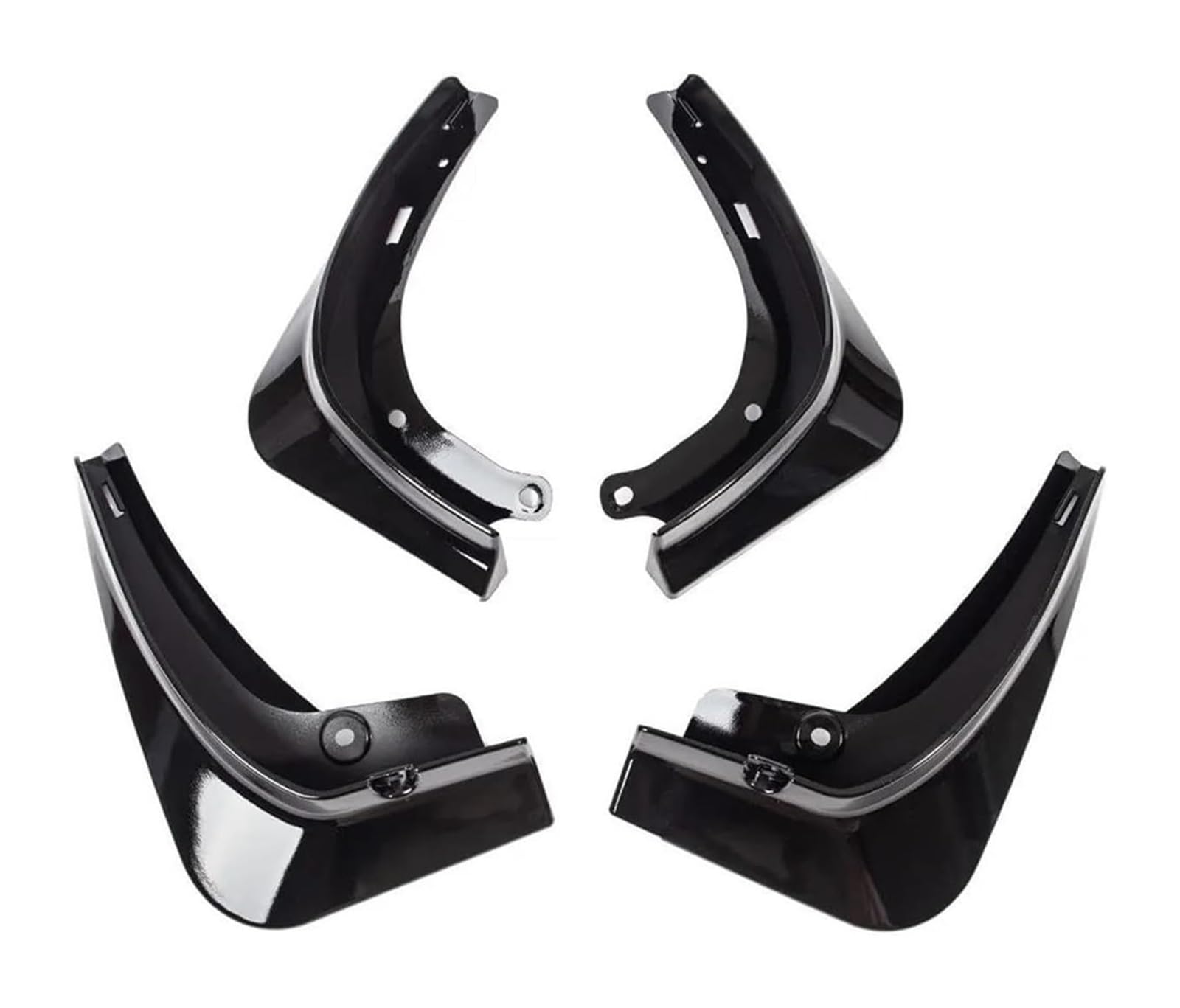 Kotflügel Für Model Y 4 Teile/satz Kotflügel Matte Schwarz Carbon Fiber ABS Modell Energie Auto Schmutzfänger(Glossy Black) von GMEVEMKFKG