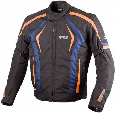 GMS-Moto Pace, Textiljacke - Schwarz/Orange/Blau - S von GMS-Moto