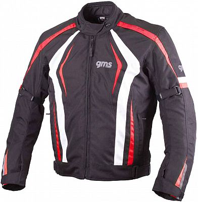 GMS-Moto Pace, Textiljacke - Schwarz/Rot/Weiß - XXL von GMS-Moto