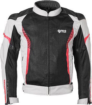 GMS-Moto Samu, Textiljacke - Beige/Schwarz/Rot - XL von GMS-Moto