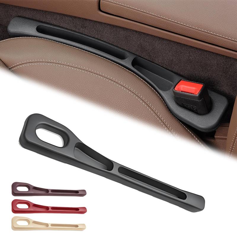 Aufbewahrungsbox für Autositze, 2025 Neu Autositz Gap Organizer Storage Box, Universal Autositz Lückenfüller Organizer Accessoires, Autozubehör Innenraum für Autositzspalt (schwarz) von GMTEO