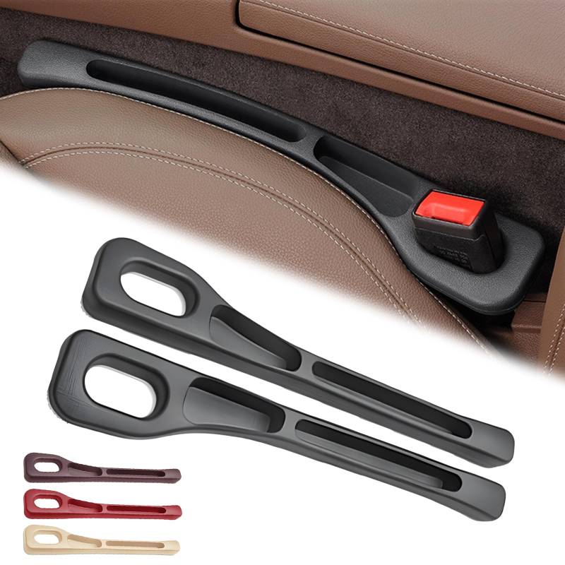 Aufbewahrungsbox für Autositze, 2025 Neu Autositz Gap Organizer Storage Box, Universal Autositz Lückenfüller Organizer Accessoires, Autozubehör Innenraum für Autositzspalt (schwarz - 2 stück) von GMTEO