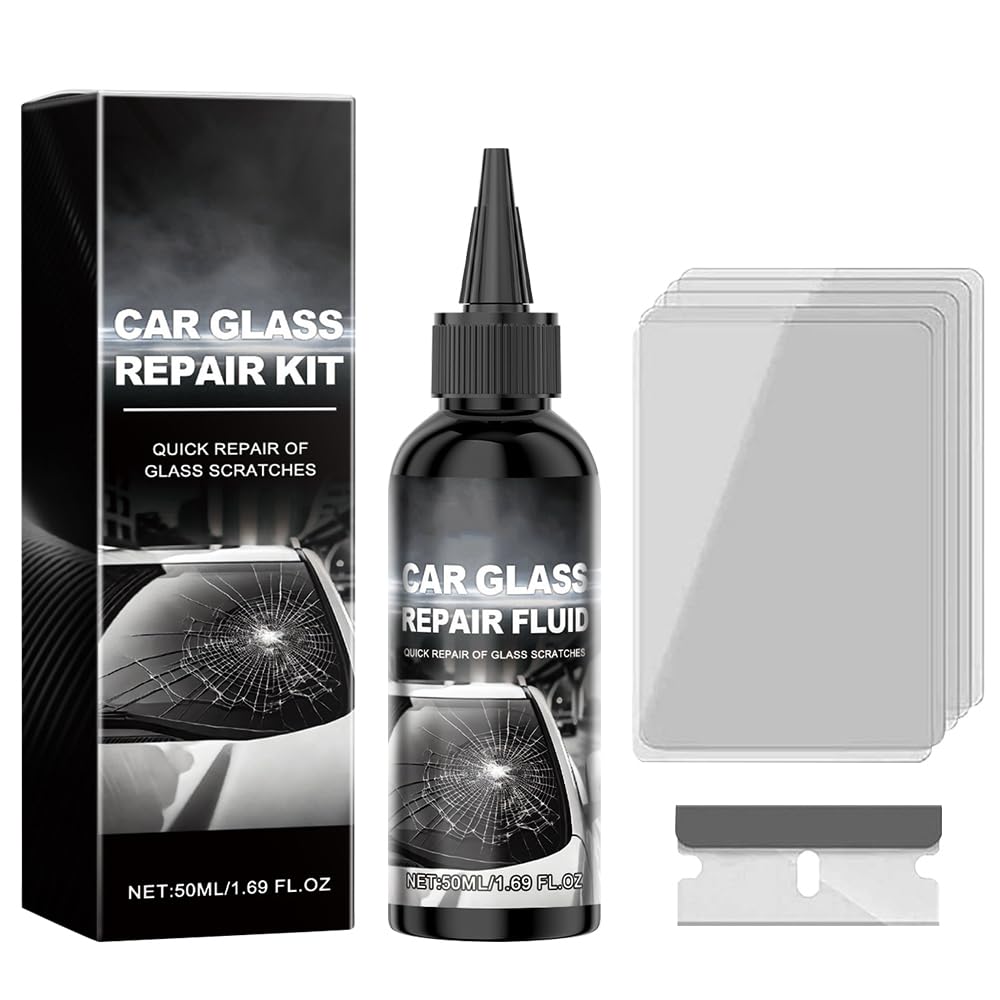 GMTEO Steinschlag Reparaturset Windschutzscheibe, 2025 Neu Chipped Windshield Repair Kit, Windschutzscheibe Reparaturset, Glas Reparatur Set Zur Reparatur Langer Rissen Löchern (1 Stück) von GMTEO