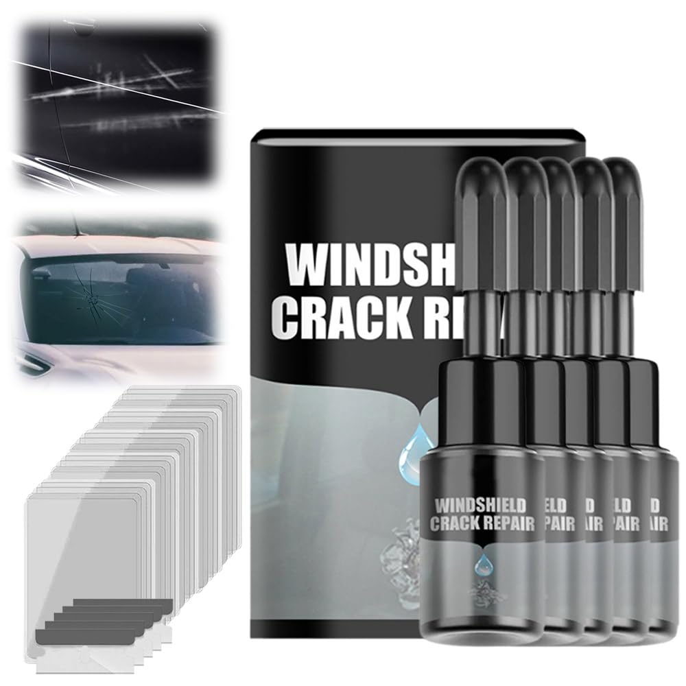 Windshield Crack Repair Kit, 2024 Neu Auto Windschutzscheibe Crack Repair Fluid Glass Repair Kit, Chipped Glass Windshield Repair Kit für Auto-Glas Risse Zielscheibe (5 Stück) von GMTEO