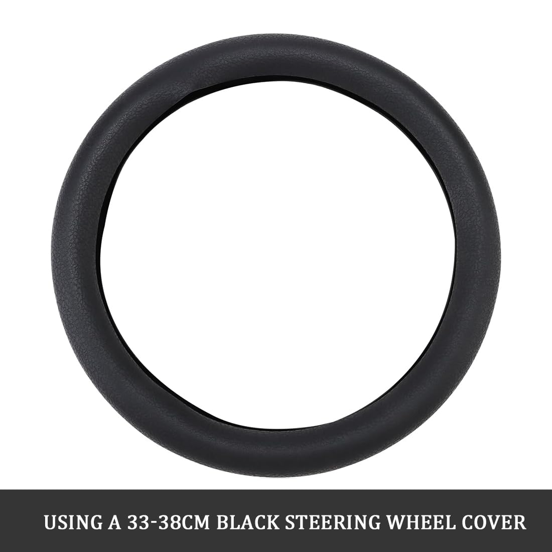 Auto Lenkradbezug Anti-Rutsch Lenkradabdeckung Lenkrad Abdeckung aus Silikon Universal Weich Lenkradhüllen Dünne Lenkradhülle rutschfest für Autozubehör Innenraum 34-38cm (Schwarz) von GNALIA