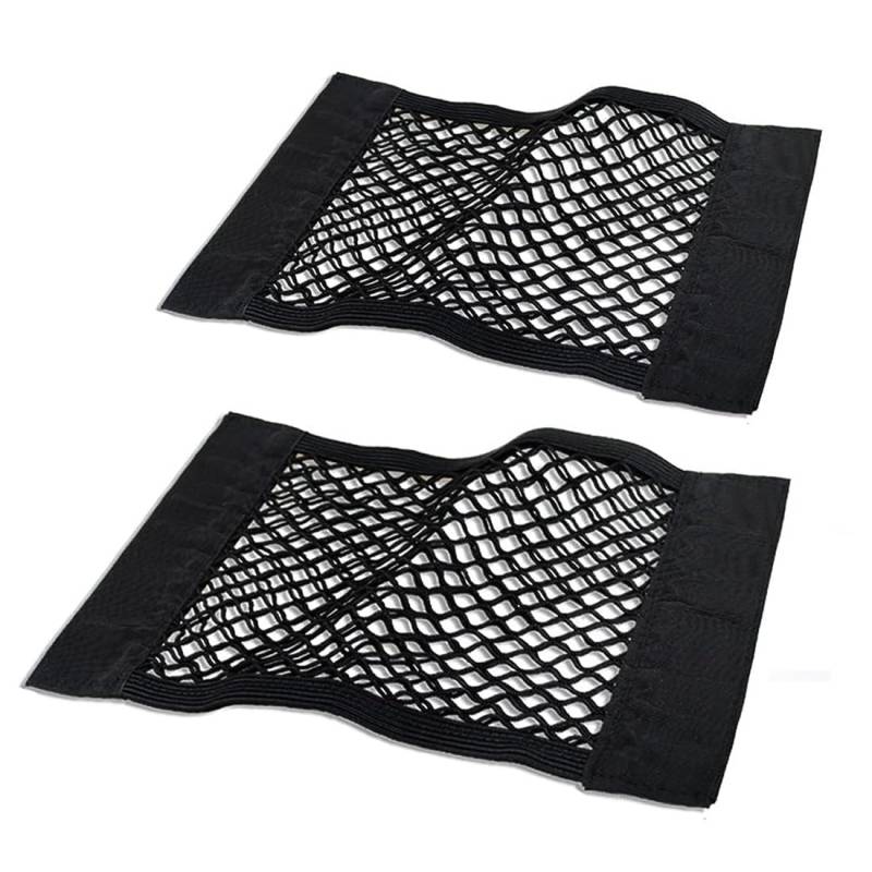 Kofferraum Netztasche 2 Stück, 60 x 25cm, Universal Kofferraumnetz Schutznetz Elastisch Kofferraum Aufbewahrung Netz Mit Klettverschluss für Auto/SUV, Gepäcknetz aus Nylon von GNALIA