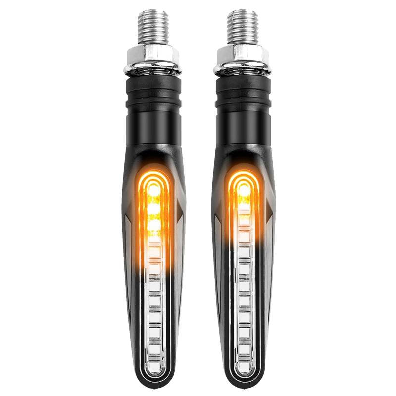 GNAUMORE Fließende Modus-Motorrad-Blinker,LED Blinker Motorrad,Super Hell Wasserdicht Kontrollleuchten Blinkleuchten,Mini 12 LED Blinker Sequentiell Lauflicht,Motorrad Blinker e Geprüft LED von GNAUMORE