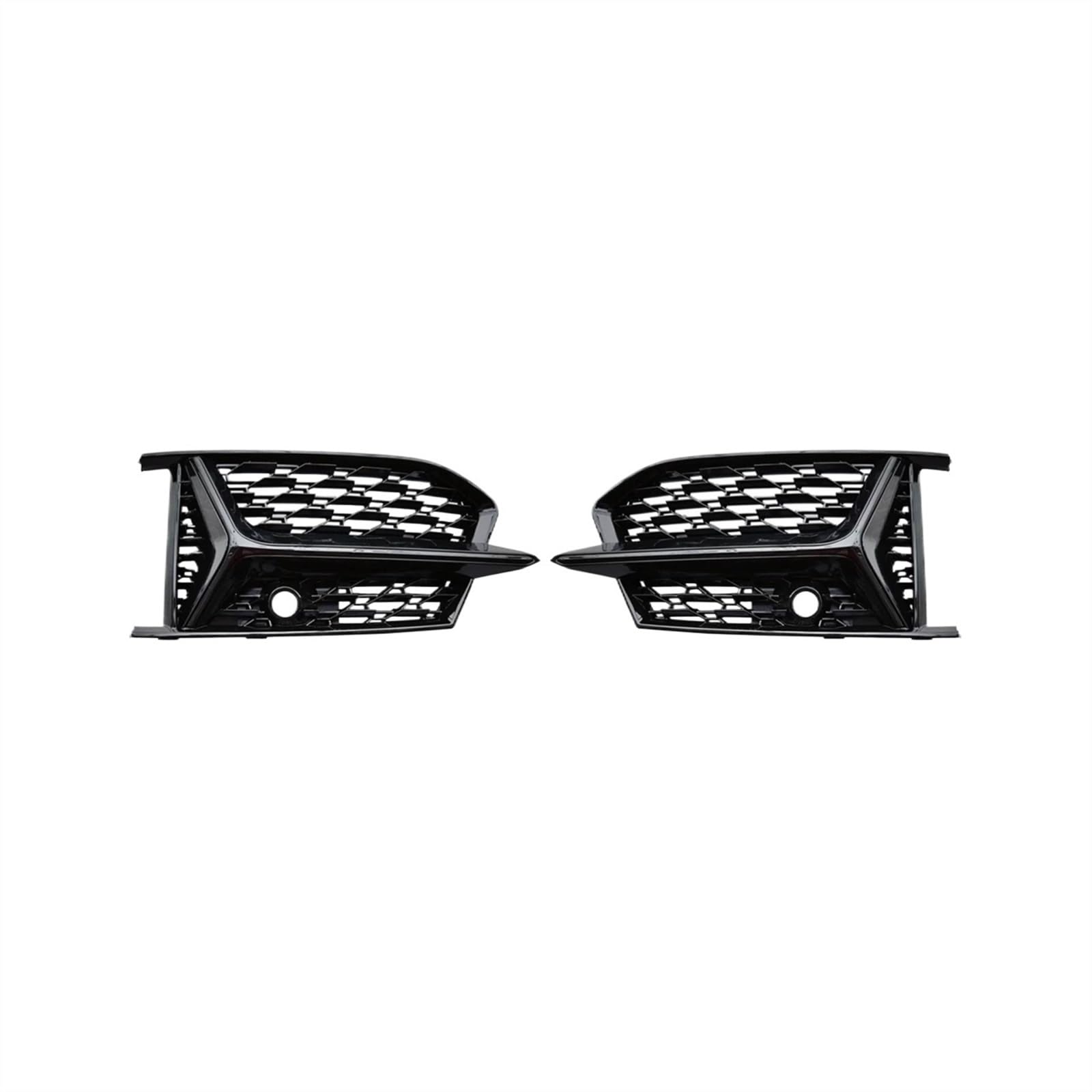 GNITRIMS Nebelscheinwerfer Gitter Für A-udi A6 S6 C8 RS6 2018 2019 2020 2021 2022 2023 2024 Auto-Frontstoßstangen-Nebelscheinwerfergitter(Schwarz) von GNITRIMS