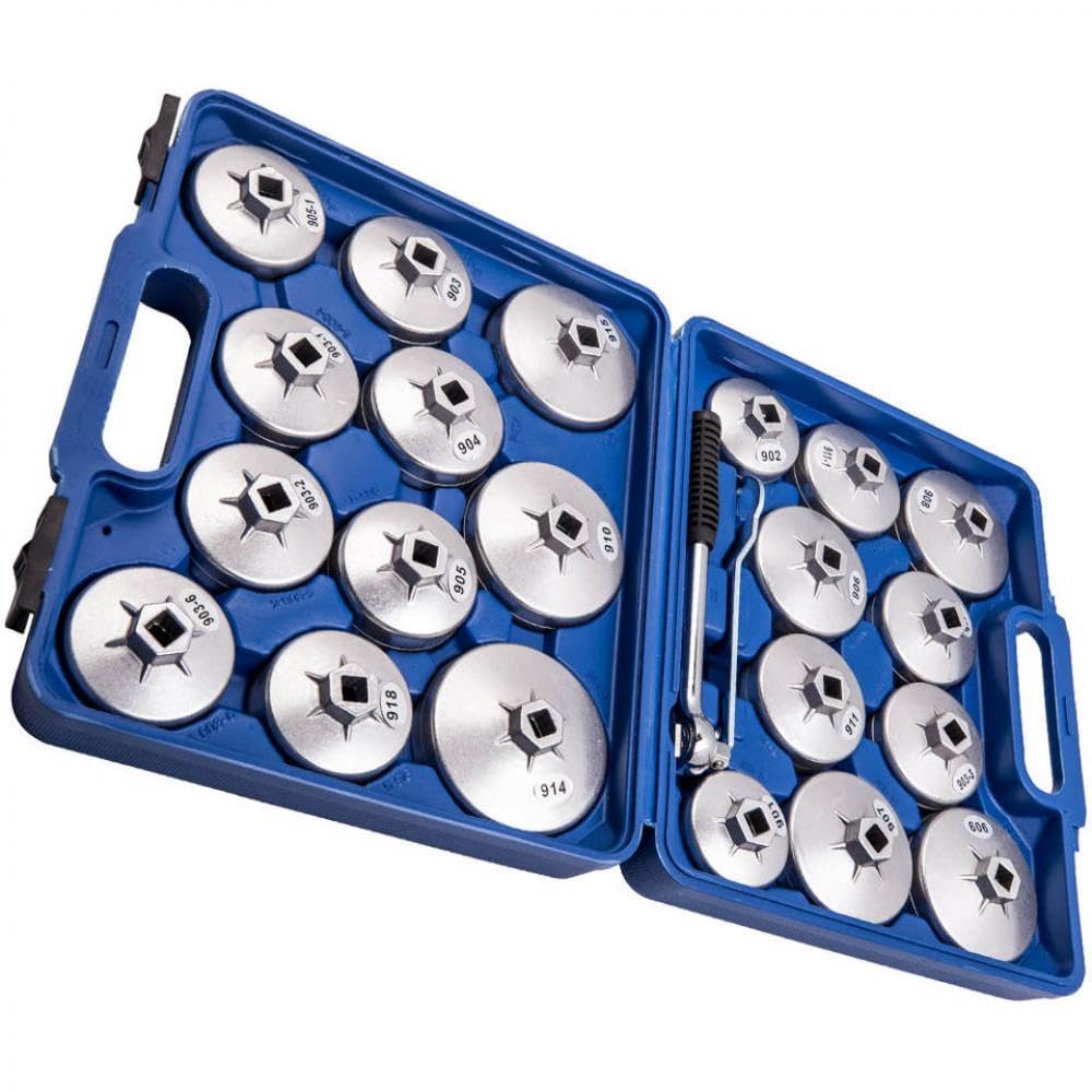 23pcs Aluminiumbecher -Ölfilter -Schraubenschlüsselantriebskappen -Entfernungswerkzeugkit kompatibel mit verschiedenen Modellen 23pcs Aluminiumbecher -Ölfilter -Schraubenschlüsselantriebskappen -Entfernungswerkzeugkit kompatibel mit verschiedenen Modellen von GNOVIATL