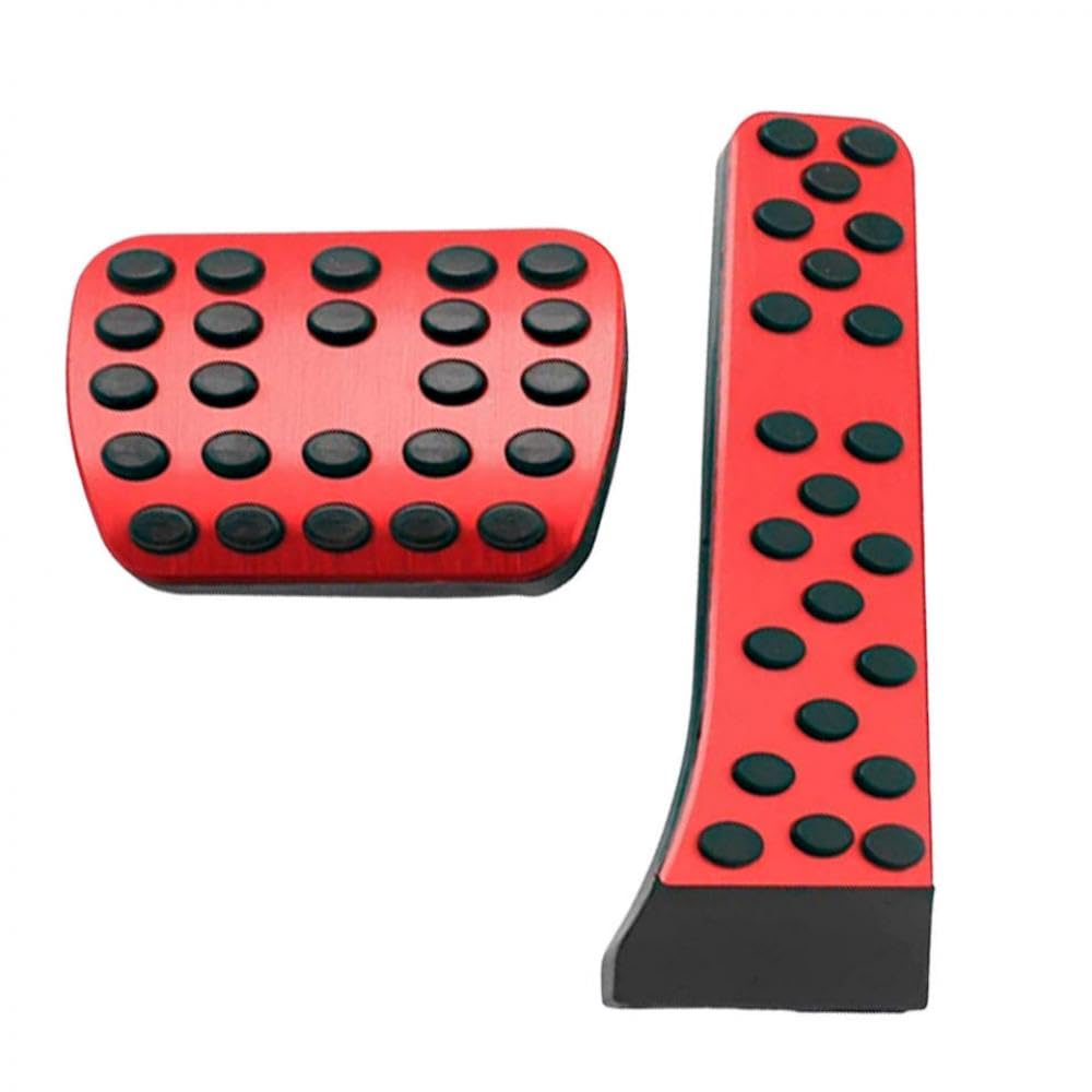2pcs Aluminiumauto -Pedale Fußbremsbeschleuniger Gaspedalpolsterabdeckung kompatibel mit C CLS E GLK SLK W205 W212 W222(Red) von GNOVIATL