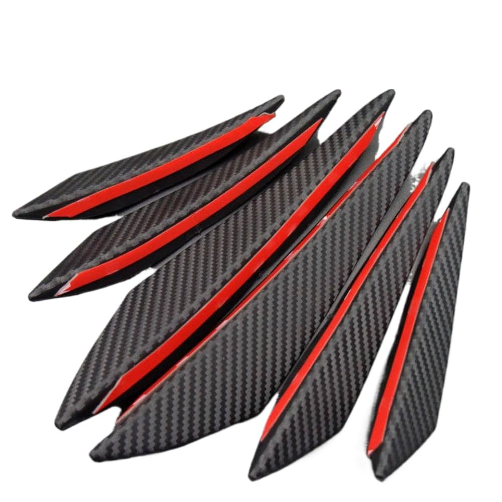 6pcs Universal Fit vordere Stoßfänger Lippendiffusor Splitter Flossen Körperspoiler Canards Kinn für die Autoabstimmung(6PCS) von GNOVIATL