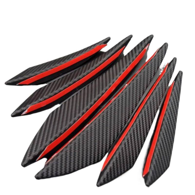 6pcs Universal Fit vordere Stoßfänger Lippendiffusor Splitter Flossen Körperspoiler Canards Kinn für die Autoabstimmung(6PCS) von GNOVIATL