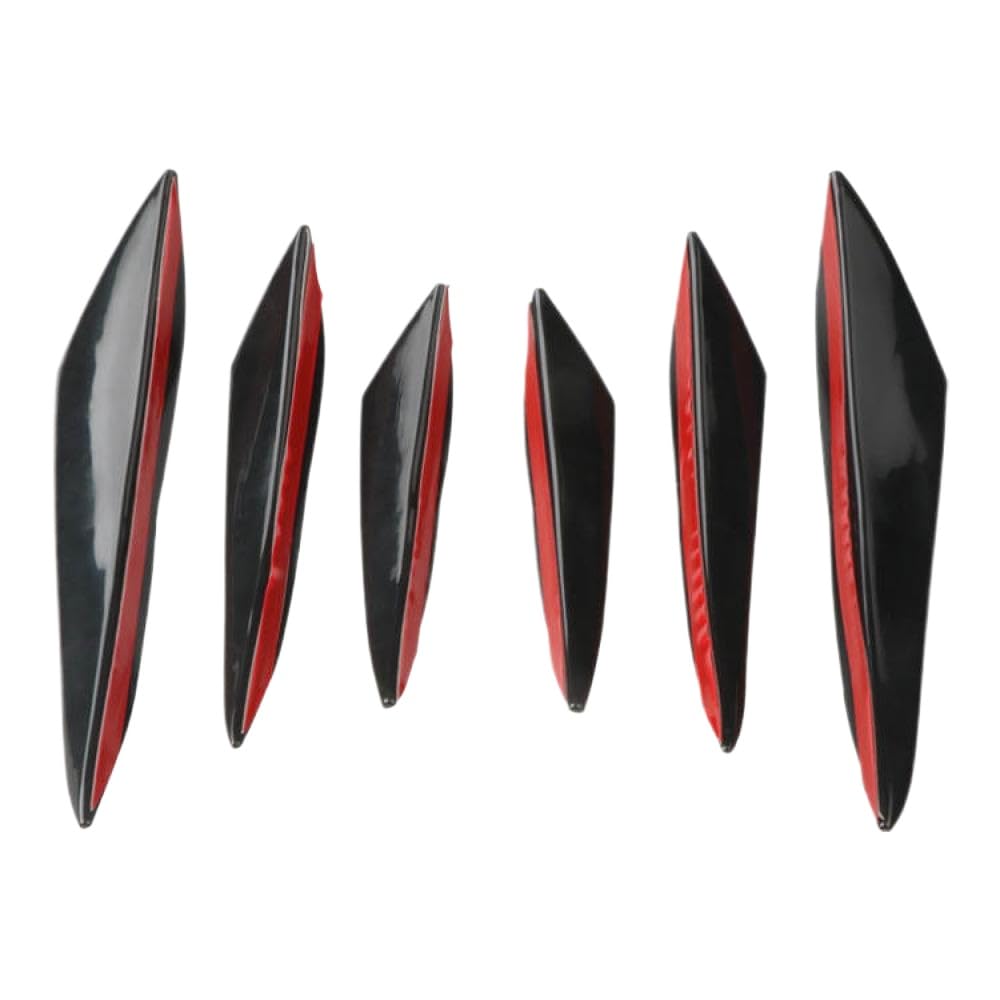 6pcs Universal Fit vordere Stoßfänger Lippendiffusor Splitter Flossen Körperspoiler Canards Kinn für die Autoabstimmung(B-6pcs) von GNOVIATL