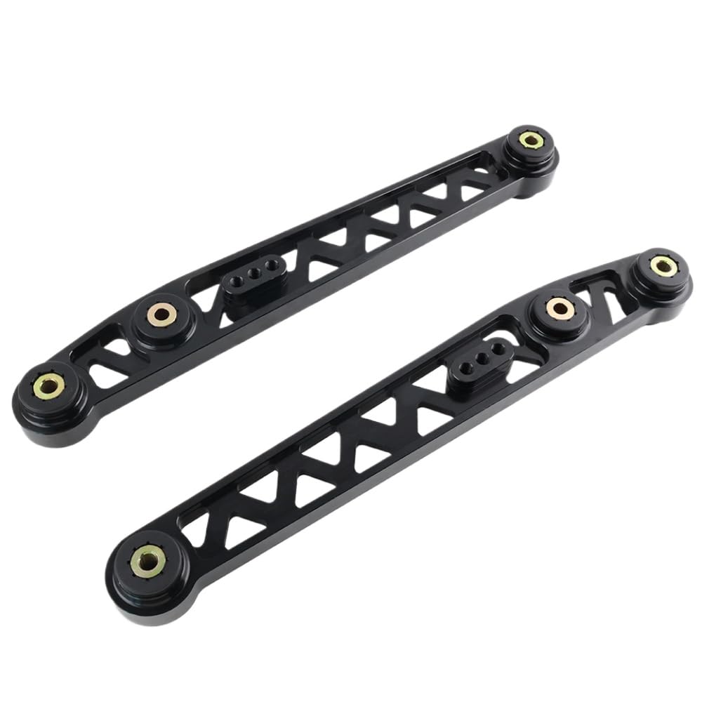Billet Aluminium Heck untere Kontrollarme Rotes schwarzes Silberpaar kompatibel mit Civic EK 1996-2000 Ex Si-Chassis-Teile(Black) von GNOVIATL