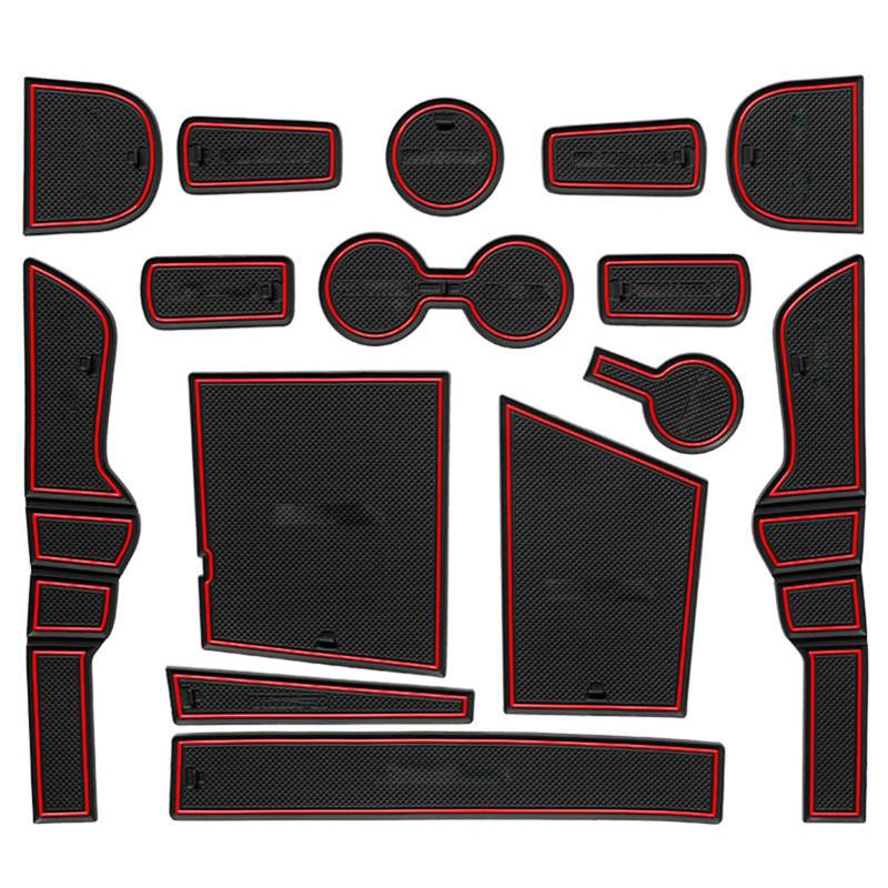 Auto Mittelkonsole Antirutschmatten, für Hyundai 7th Generation Elantra 7th Generation 2012-2023 rutschfest Türschlitz Aufbewahrungsbox Zubehör Gummimatten Schutzmatten,A von GNTHERF