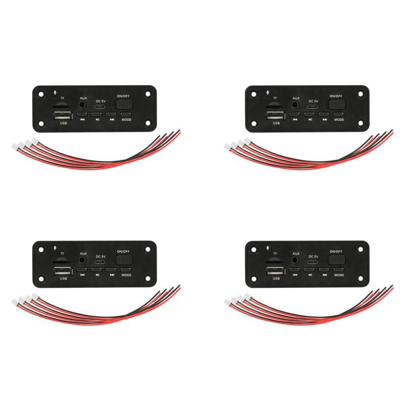 GNURBDILFO 4X Bluetooth 5.0 MP3 Decoder Board 2 X 3 W Lautsprecher Auto FM Radio 5 V UnterstüTzung Aufnahme Anruf Freisprech Funktion von GNURBDILFO