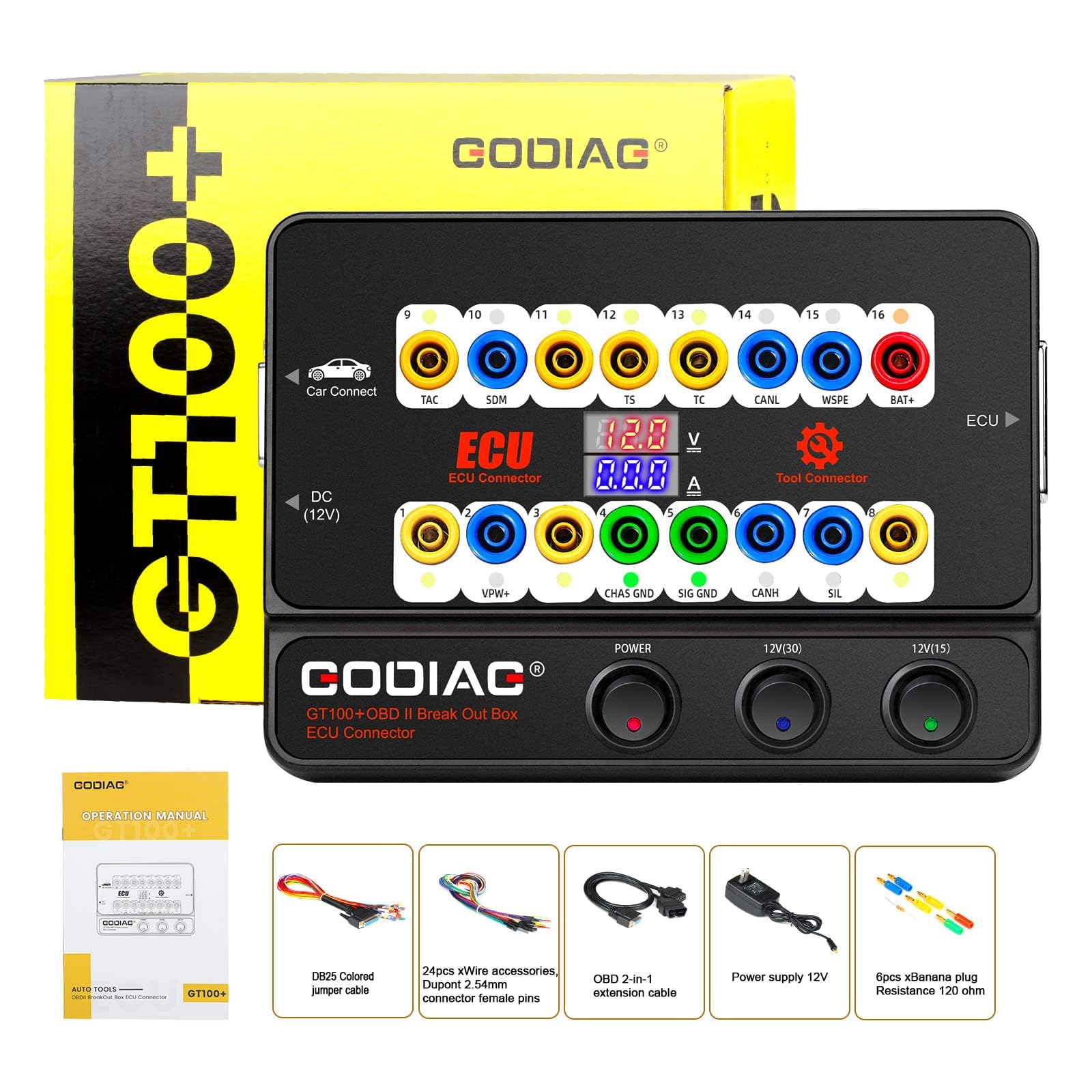 GODIAG GT100+ OBDII Breakout Box, ECU Wartungsdiagnose Diagnosewerkzeuge Multifunktions-Jumper OBD Diagnosegerät CANBUS/K-Line Protokoll-Detektorfür ECU Bench Testing, Check Engine GODIAG GT100+ OBDII Breakout Box, ECU Wartungsdiagnose Diagnosewerkzeuge Multifunktions-Jumper OBD Diagnosegerät CANBUS/K-Line Protokoll-Detektorfür ECU Bench Testing, Check Engine von GODIAG