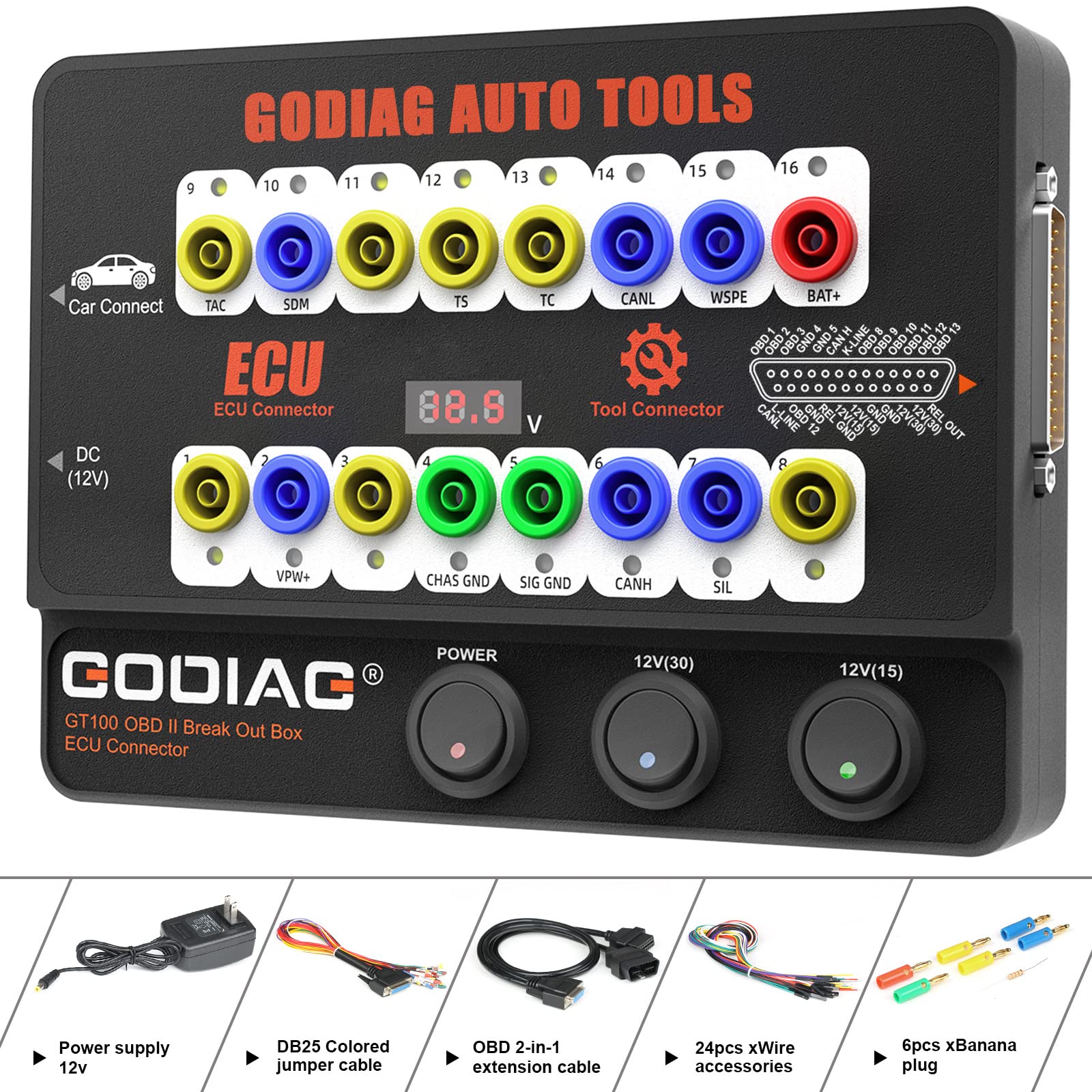 GODIAG Gt100 Kfz-Werkzeug Obd2-Anschlusskasten-SteuergeräTestecker, Zur Verwaltung Der Obdii-Protokollkommunikation Und Verwalten/Diagnostizieren/Codieren des SteuergeräTs GODIAG Gt100 Kfz-Werkzeug Obd2-Anschlusskasten-SteuergeräTestecker, Zur Verwaltung Der Obdii-Protokollkommunikation Und Verwalten/Diagnostizieren/Codieren des SteuergeräTs von GODIAG