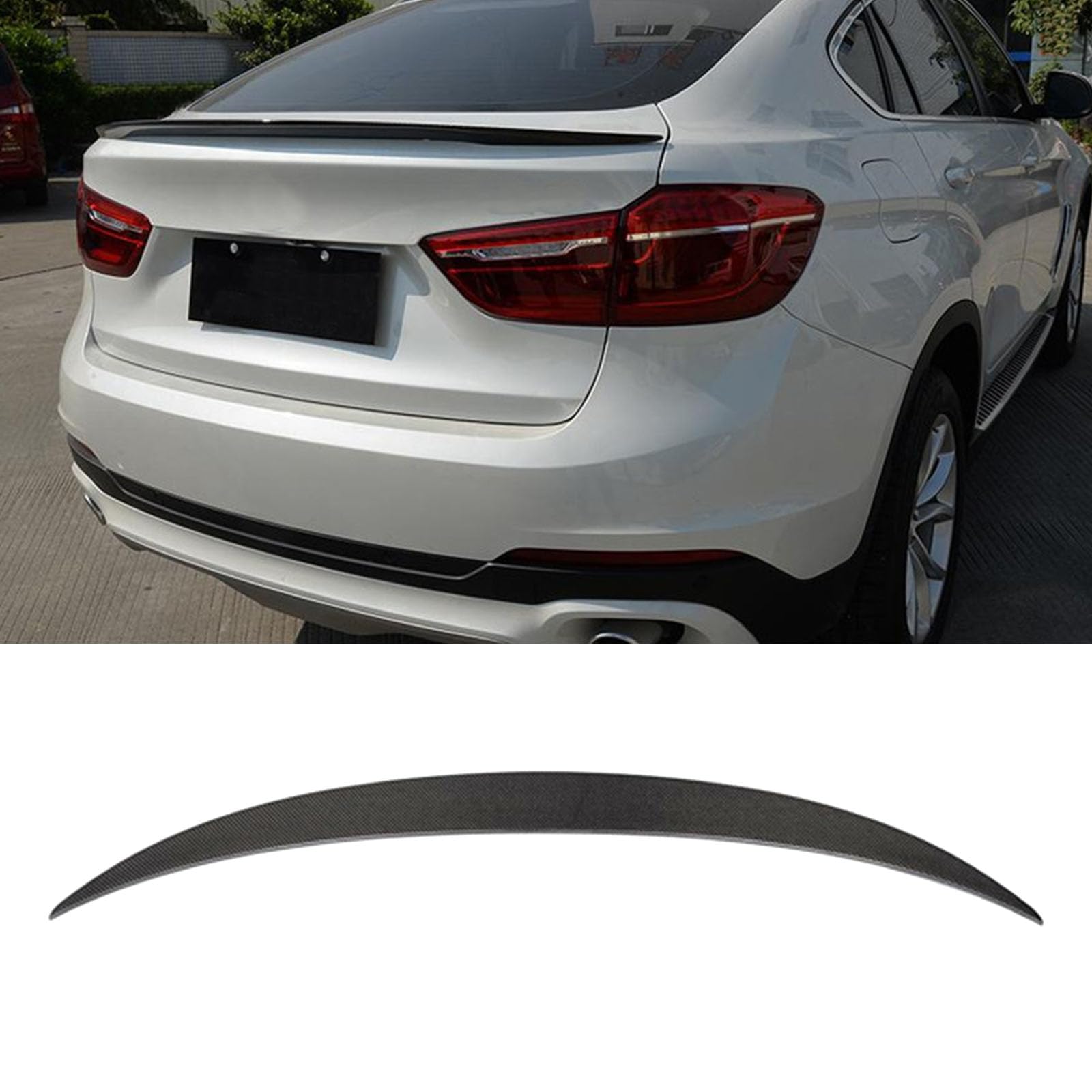 Kompatibel für BMW X6 M Style 2015-2016, Auto Kohlefaser Heckspoiler Heckklappen Kofferraumdeckelflügel Styling Kits Autozubehör Karosseriedekoration Kompatibel für BMW X6 M Style 2015-2016, Auto Kohlefaser Heckspoiler Heckklappen Kofferraumdeckelflügel Styling Kits Autozubehör Karosseriedekoration von GODSLLY