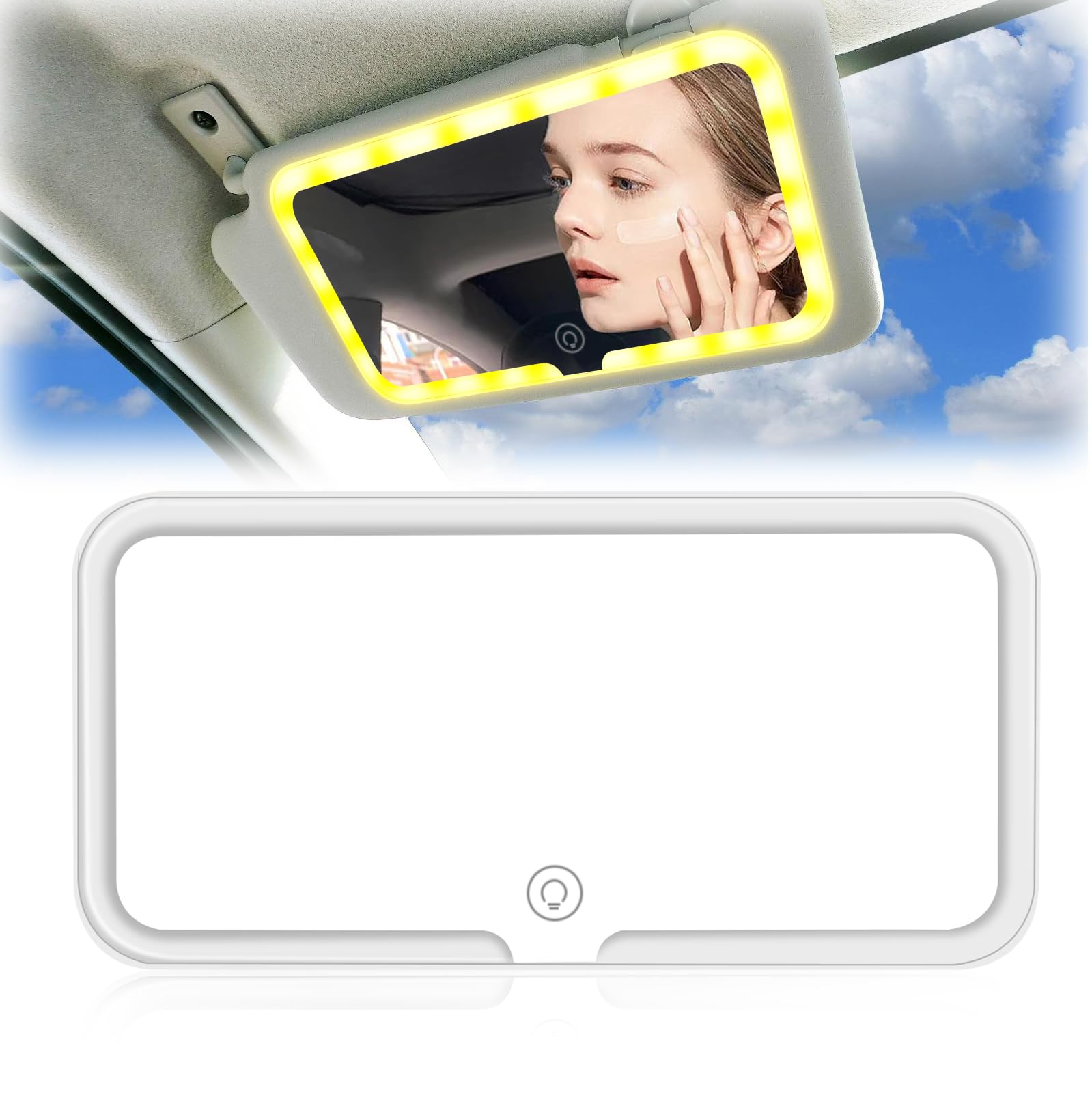 GOEDCH Auto Kosmetikspiegel Sonnenblende Spiegel: LED Spiegel für Auto-Visier mit Licht, Wiederaufladbarer Auto Make Up Spiegel, Auto Kosmetikspiegel, Autospiegel mit 3 Lichtmodi Und 60 LEDs, Weiß GOEDCH Auto Kosmetikspiegel Sonnenblende Spiegel: LED Spiegel für Auto-Visier mit Licht, Wiederaufladbarer Auto Make Up Spiegel, Auto Kosmetikspiegel, Autospiegel mit 3 Lichtmodi Und 60 LEDs, Weiß von GOEDCH