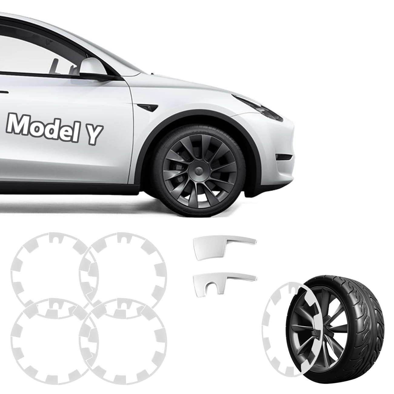 Auto Felgenschutz 20/21 Zoll Kompatibel mit Tesla Model Y Zubehör, Felgenschutzringe Set für 4 Räder, Modular Gestaltete Felgen, Waterproof Rim Protector, Felgenschoner Auto Deko Auto Felgenschutz 20/21 Zoll Kompatibel mit Tesla Model Y Zubehör, Felgenschutzringe Set für 4 Räder, Modular Gestaltete Felgen, Waterproof Rim Protector, Felgenschoner Auto Deko von GOFOME
