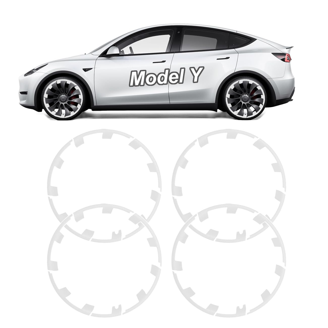 GOFOME Auto Felgenschutz 20/21 Zoll Kompatibel mit Tesla Model Y Zubehör, Felgenschutzringe Set für 4 Räder, Modular Gestaltete Felgen, Waterproof Rim Protector, Felgenschoner Auto Deko GOFOME Auto Felgenschutz 20/21 Zoll Kompatibel mit Tesla Model Y Zubehör, Felgenschutzringe Set für 4 Räder, Modular Gestaltete Felgen, Waterproof Rim Protector, Felgenschoner Auto Deko von GOFOME