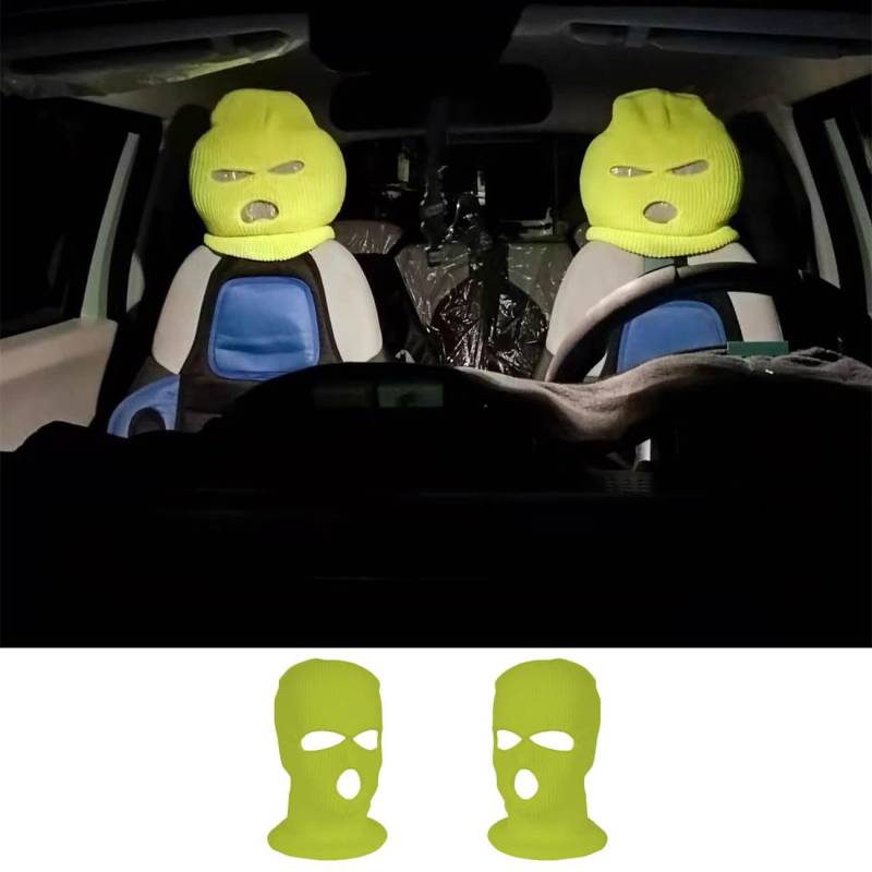GOFOME Sitzschoner Auto für KopfstüTze Auto, Lustige Masken Auto KopfstüTzenbezug, Sturmhaube Motorrad Sommer, Ski Maske füR Herren Damen, AutositzbezüGe füR Auto,Minivan,Wohnmobil,Halloween von GOFOME