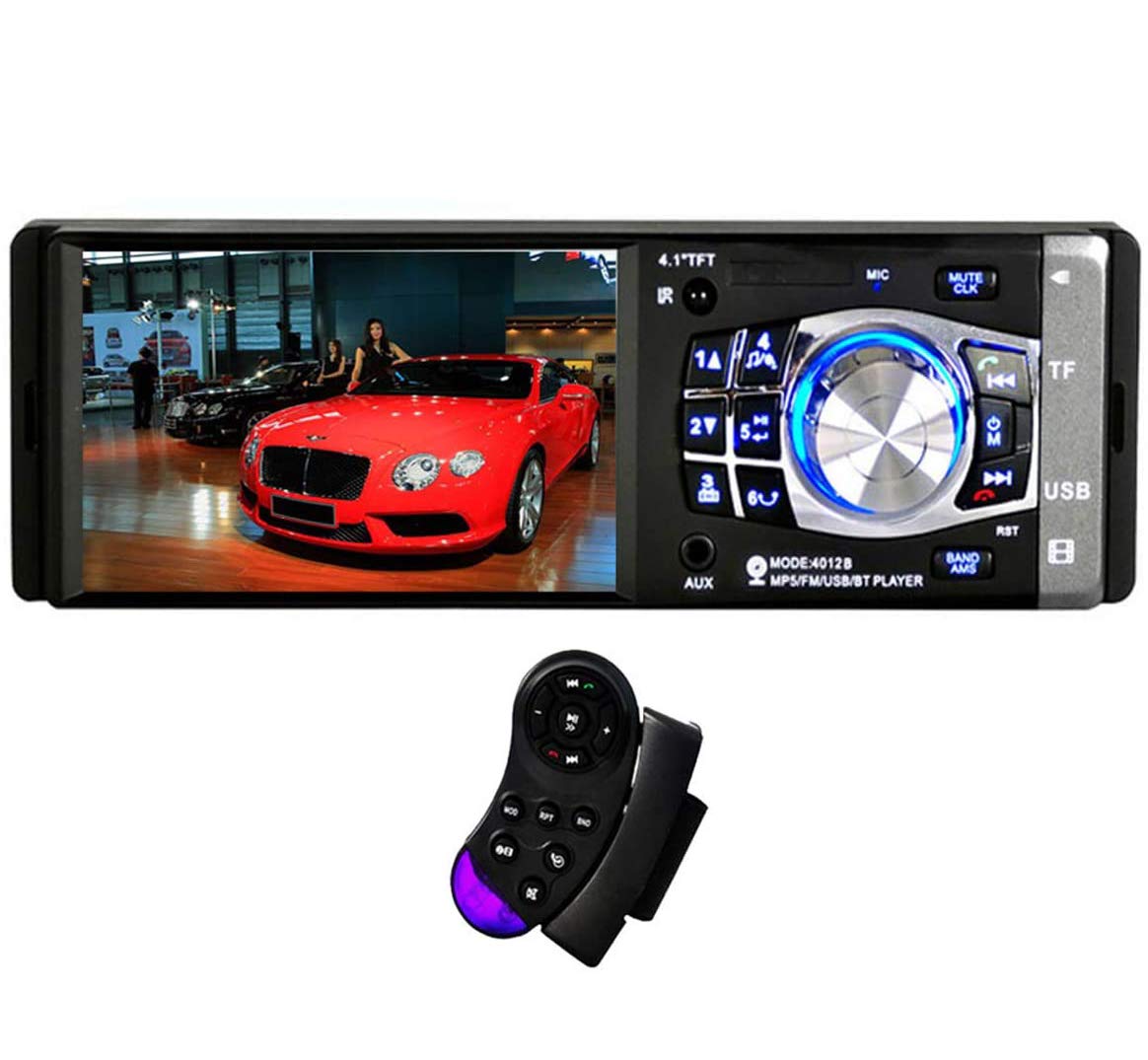 4012B 4,1 Zoll 1 Din Autoradio Auto Audio Stereo FM Bluetooth In-Dash Rückfahrkamera MP3 FM USB Lenkradfernbedienung Autoradio von GOFORJUMP