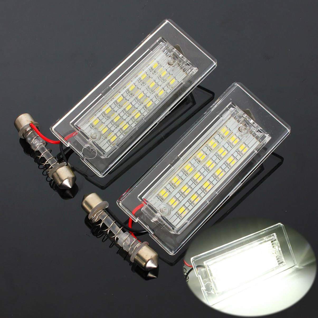 GOFORJUMP 1 para Auto LED Kennzeichenbeleuchtung 3528 SMD 18LED Schwanz Weiße Lampen Für B/MW E53 / X5 E83 X3 GOFORJUMP 1 para Auto LED Kennzeichenbeleuchtung 3528 SMD 18LED Schwanz Weiße Lampen Für B/MW E53 / X5 E83 X3 von GOFORJUMP