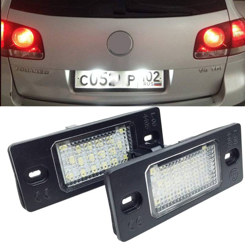 GOFORJUMP 2 STÜCKE SMD3528 6000 Karat 18 LEDs Kennzeichenbeleuchtung Kennzeichenleuchte Für P/orsche C/ayenne V/W Touareg Passat Golf 5 5D Touren von GOFORJUMP