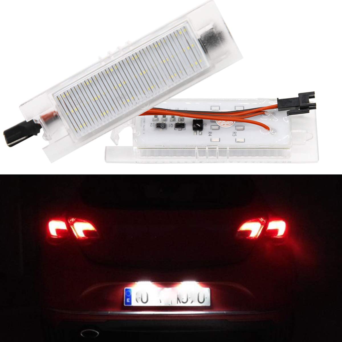 GOFORJUMP 2 stücke Auto Spezielle Canbus LED Kennzeichenbeleuchtung Für O/pel Zafira B Astra H Corsa D Insignia, kein fehler Led Kennzeichenbeleuchtung kits GOFORJUMP 2 stücke Auto Spezielle Canbus LED Kennzeichenbeleuchtung Für O/pel Zafira B Astra H Corsa D Insignia, kein fehler Led Kennzeichenbeleuchtung kits von GOFORJUMP