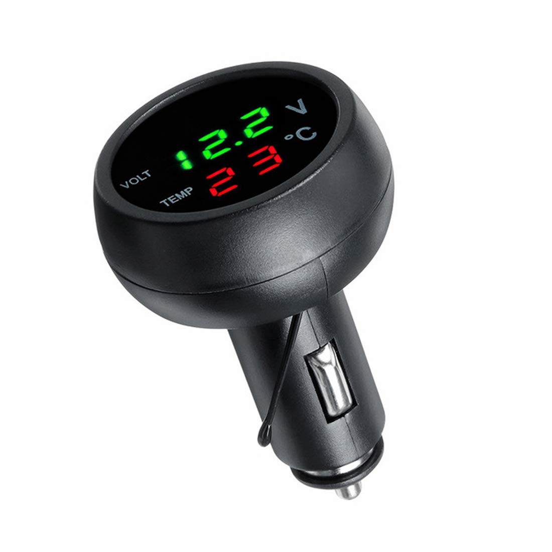 GOFORJUMP 3in1 DREI in einem Auto Digital LED Auto Thermometer USB Auto Ladegerät Zigarette Voltmeter 3 Funktionen 12 V / 24 V von GOFORJUMP