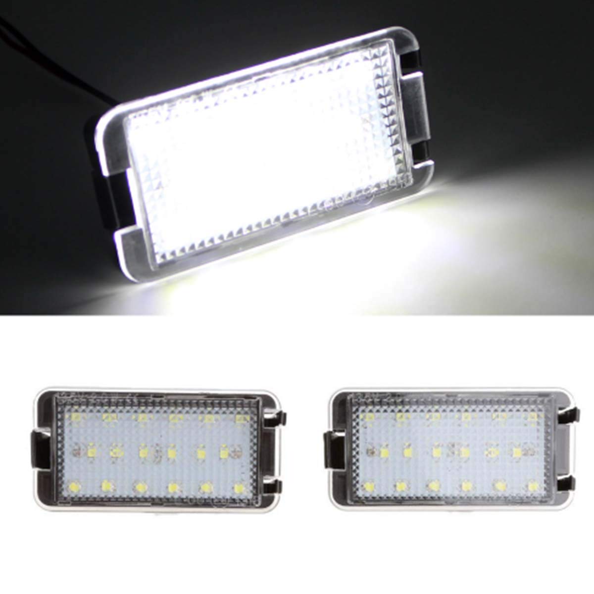 GOFORJUMP Superhelle 2X18SMD Canbus LED-Kennzeichenleuchte für 99-05 S/eat Leon 1M 04-09 Altea Arosa Cordoba MK1 MK2 Ibiza Toledo 5P GOFORJUMP Superhelle 2X18SMD Canbus LED-Kennzeichenleuchte für 99-05 S/eat Leon 1M 04-09 Altea Arosa Cordoba MK1 MK2 Ibiza Toledo 5P von GOFORJUMP