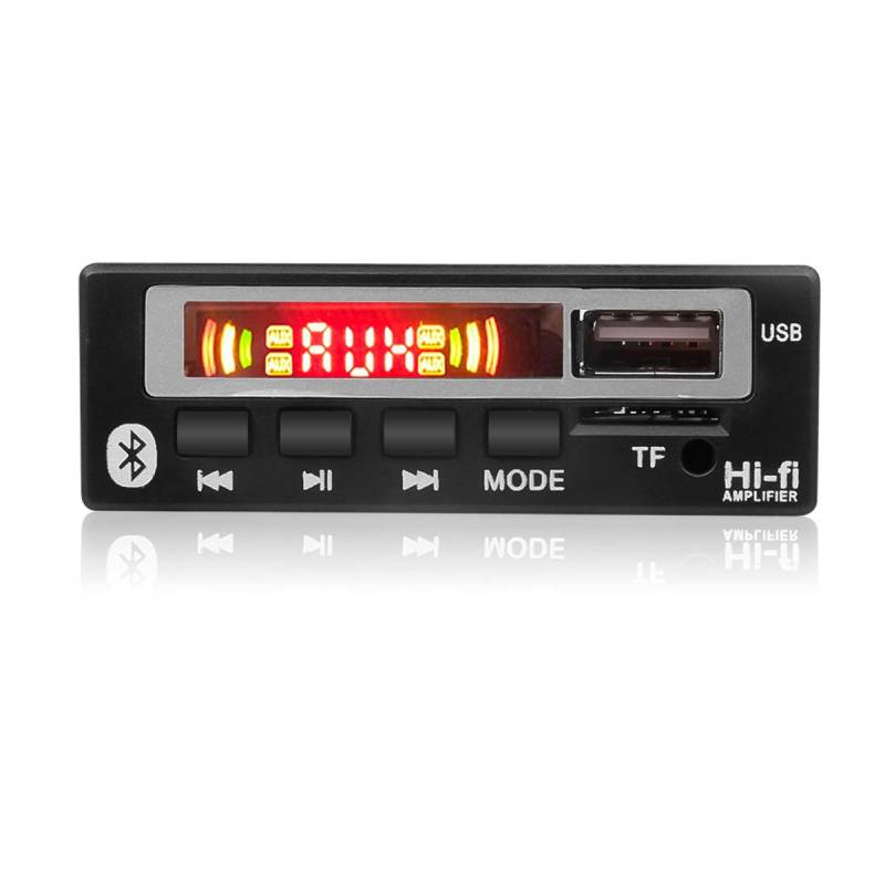 Goforjump USB 3,5 mm AUX Bluetooth FM Radio V5.0 Wireless Receiver MP3 Player 5V 12V MP3 Decoder Board Modul 1 DIN Musik Lautsprecher Auto Kit von GOFORJUMP