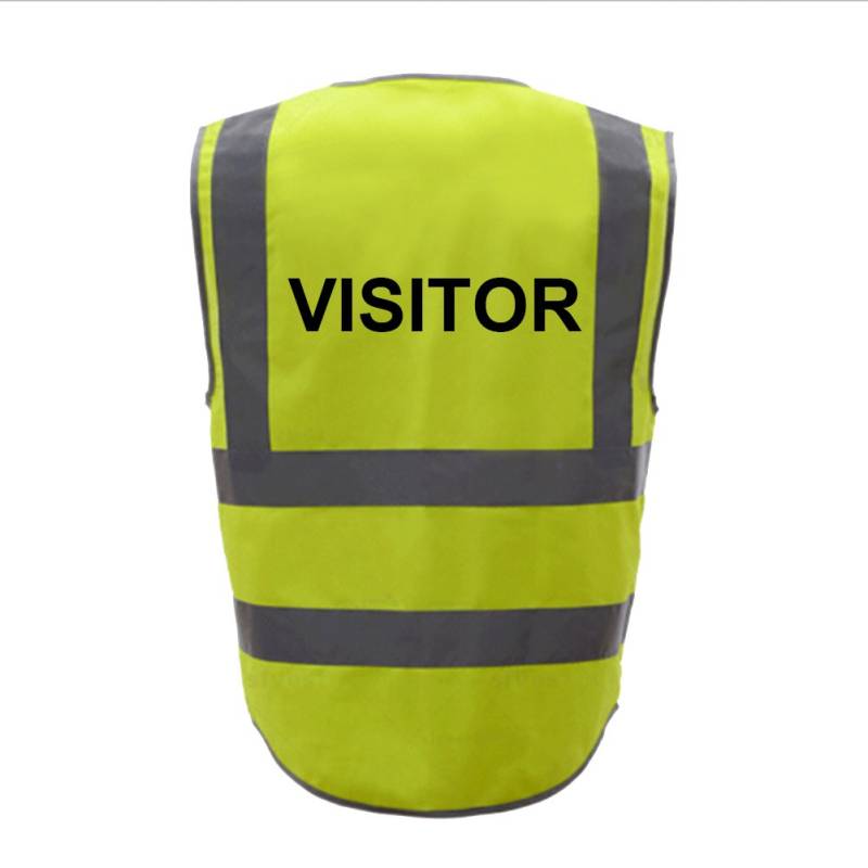 GOGO Reflektierende Warnweste Visitor Reflektorweste Sicherheitsweste mit Reißverschluss 8 Taschen Reflektierenden Streifen Gelb XXL von GOGO