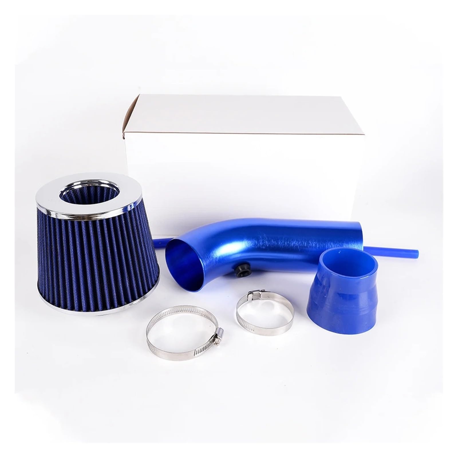 Ansaugschlauch 1 Set Automobil-Umrüstungsteile Großer Durchfluss Pilzkopf Lufteinlass-Set Aus Aluminiumlegierung Luftfilter Lufteinlassrohr Aluminiumlegierung Ansaugrohr(Blau) von GOINTDJD