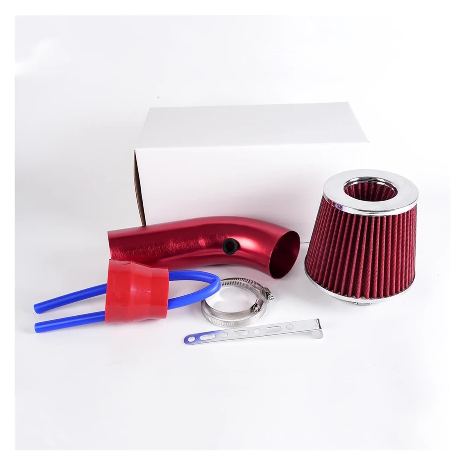Ansaugschlauch 1 Set Automobil-Umrüstungsteile Großer Durchfluss Pilzkopf Lufteinlass-Set Aus Aluminiumlegierung Luftfilter Lufteinlassrohr Aluminiumlegierung Ansaugrohr(Rot) von GOINTDJD