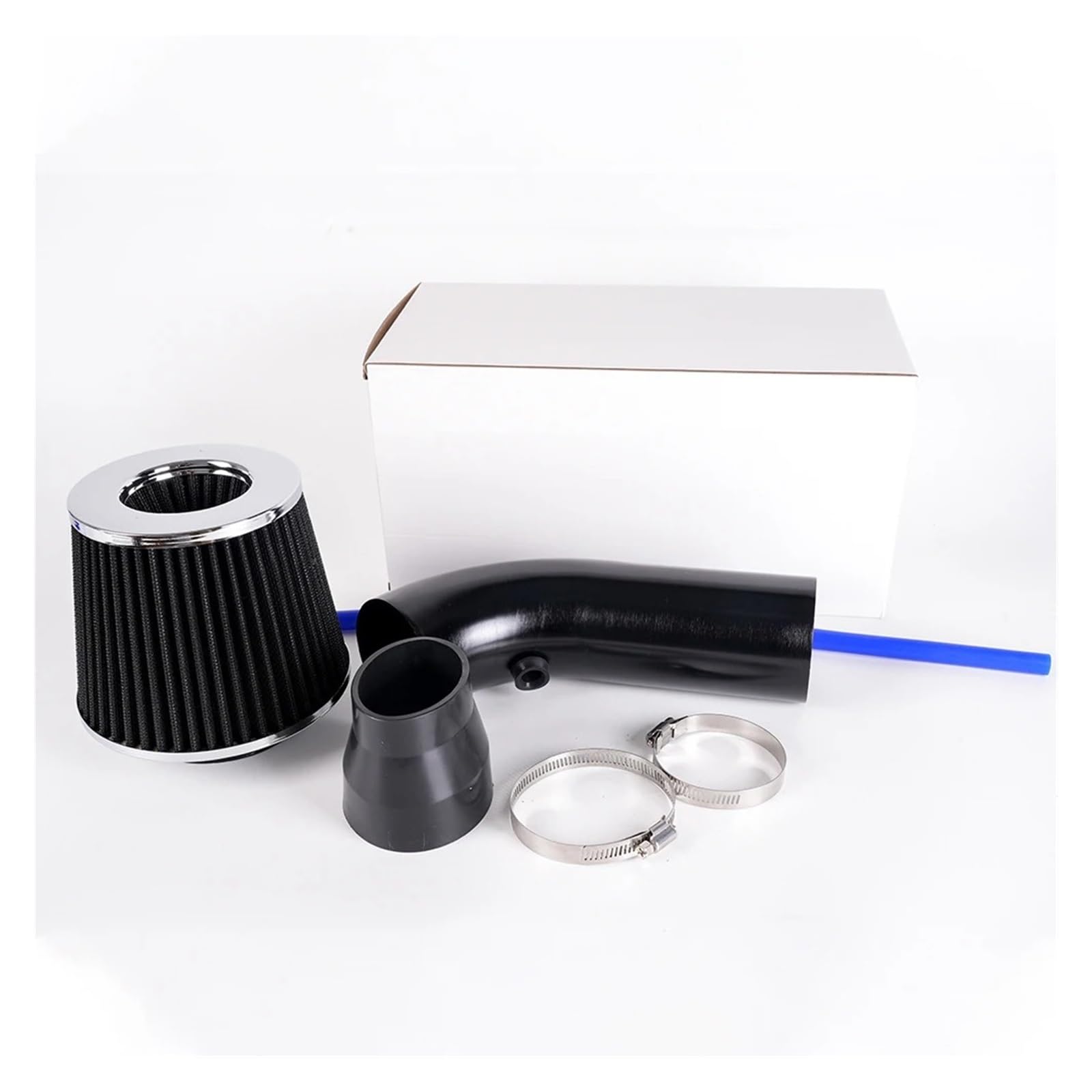 Ansaugschlauch 1 Set Automobil-Umrüstungsteile Großer Durchfluss Pilzkopf Lufteinlass-Set Aus Aluminiumlegierung Luftfilter Lufteinlassrohr Aluminiumlegierung Ansaugrohr(Schwarz) von GOINTDJD