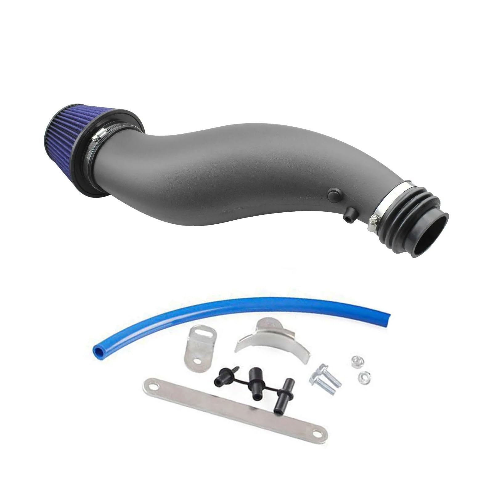 Ansaugschlauch Für Civic 1992-2000 EK EG Mit High Flow Kegel Luftfilter Auto Aluminium Cold Air Intake System Starter Kit Rohr Box Carbon Kanal Ansaugrohr(Schwarz) von GOINTDJD