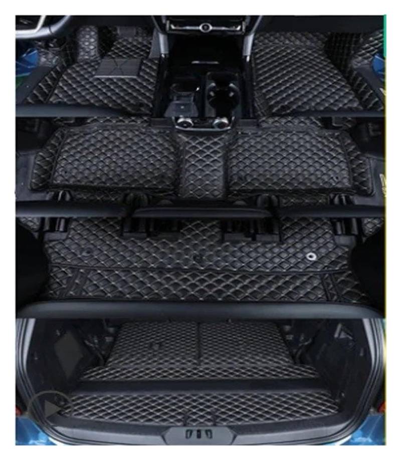 Kofferraum schutzmatte Für Ford Für Explorer 6 7 Sitze 2020-2023 Vollen Satz Auto Stamm Matten Langlebig Boot Teppiche Cargo-Liner Matten Für Explorer Kofferraumwanne(7 Seats Black with beige 12) von GOINTDJD