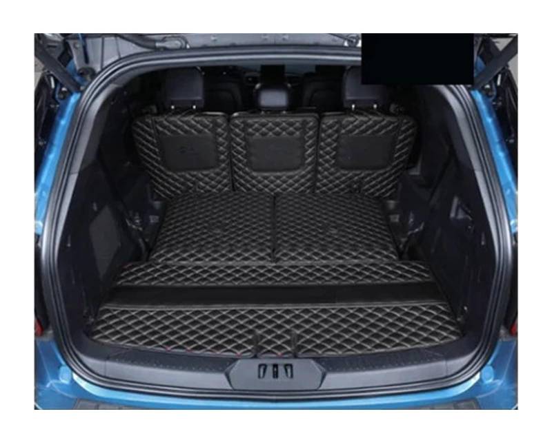 Kofferraum schutzmatte Für Ford Für Explorer 6 7 Sitze 2020 Langlebige Boot Teppiche Cargo-Liner Matten Für Explorer 2020 Vollen Satz Auto Stamm Matten Kofferraumwanne(D Black with beige) von GOINTDJD